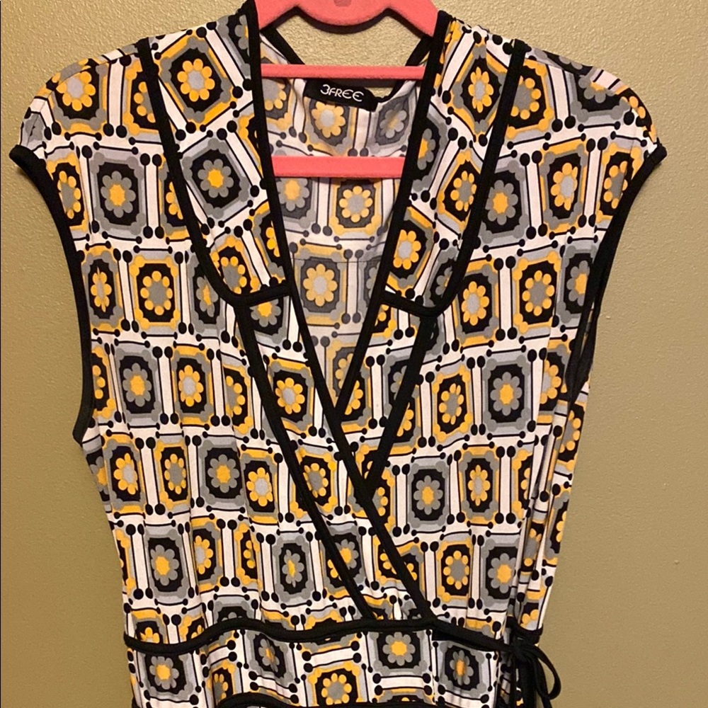 Geometric Wrap Dress
